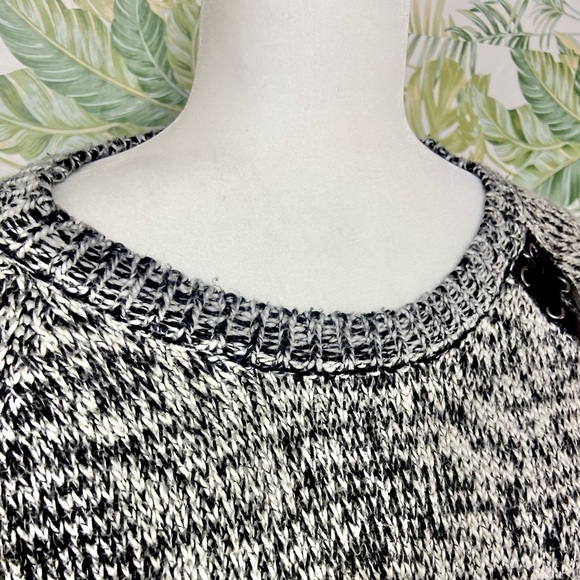 Vintage Havana Edgy Rocker Biker Knitted Sweater w Manufactured Holes Throughout - Picture 7 of 10